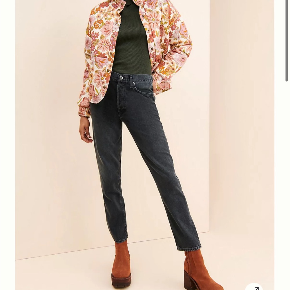 Agolde Fen Black Ankle Cropped Jeans